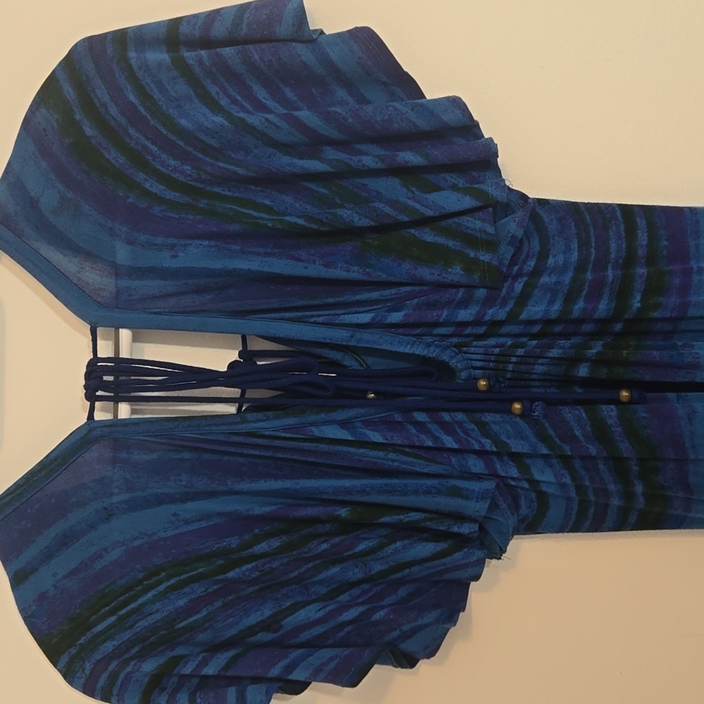 Plenty by Tracy Reese Striped Blue and Green Midi Dress